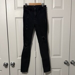 Hollister Women's Black Ripped Skinny Jeans